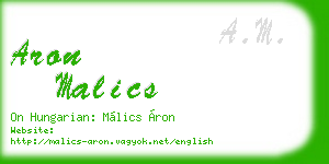 aron malics business card